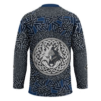 Viking Wolf and Valknut Hockey Jersey Nordic Knotwork Rune Illustration