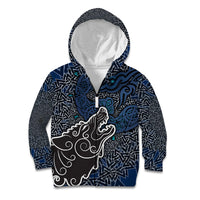 Viking Wolf and Valknut Kid Hoodie Nordic Knotwork Rune Illustration