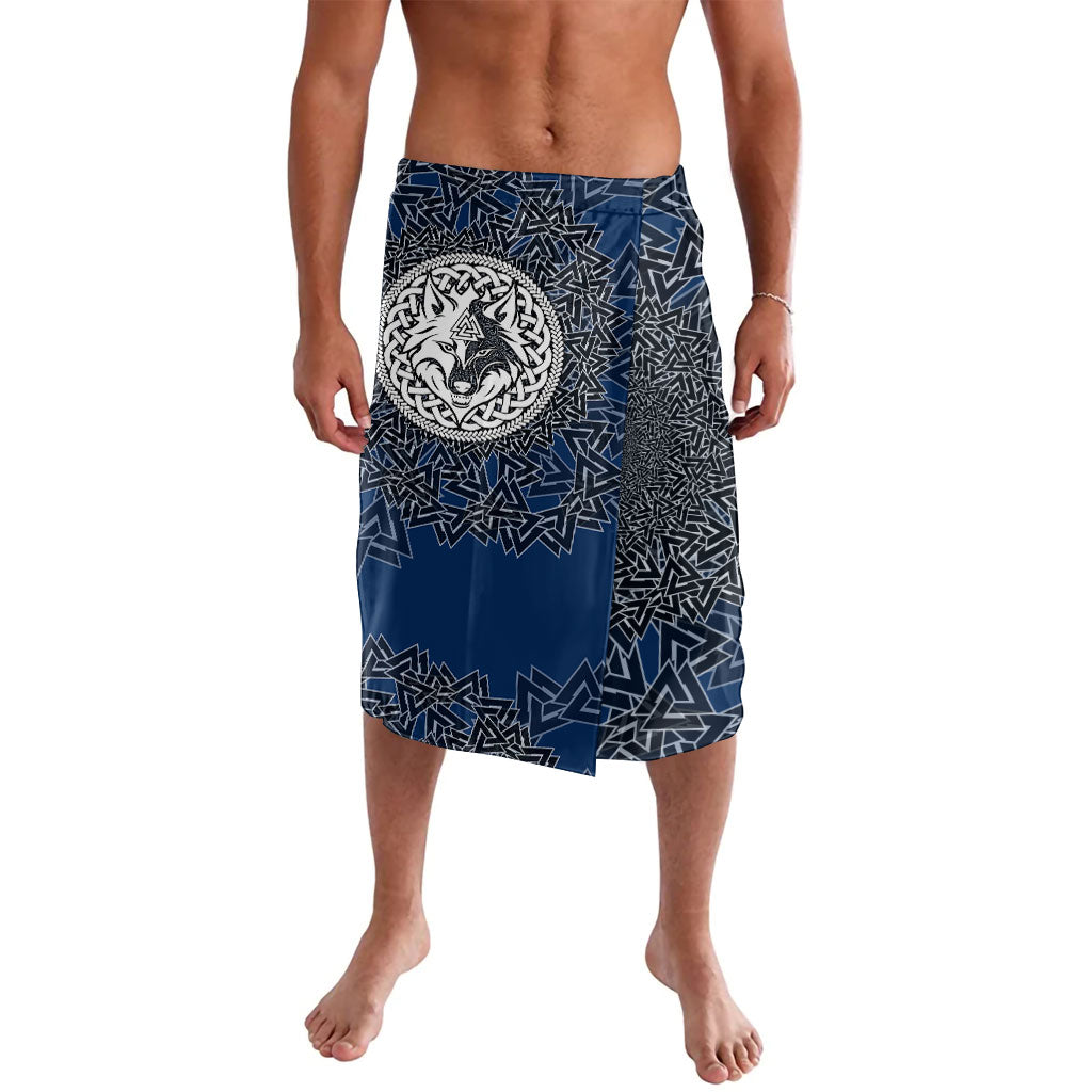 Viking Wolf and Valknut Lavalava Nordic Knotwork Rune Illustration