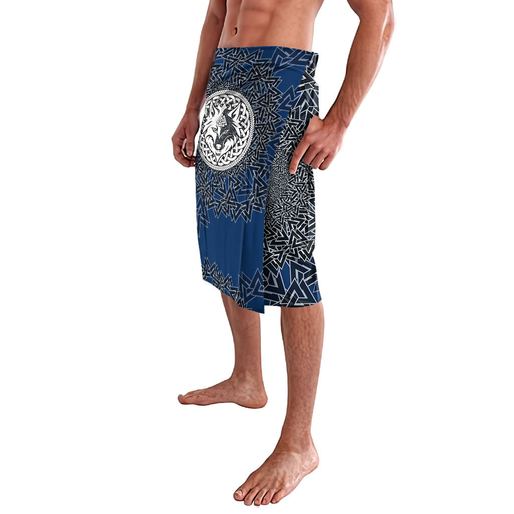 Viking Wolf and Valknut Lavalava Nordic Knotwork Rune Illustration