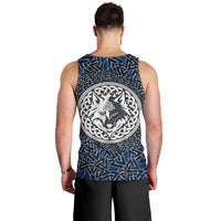 Viking Wolf and Valknut Men Tank Top Nordic Knotwork Rune Illustration