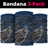 Viking Wolf and Valknut Neck Gaiter Nordic Knotwork Rune Illustration