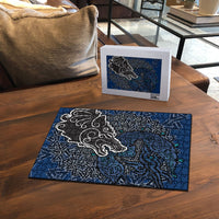 Viking Wolf and Valknut Puzzle Nordic Knotwork Rune Illustration