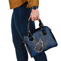 Viking Wolf and Valknut Shoulder Handbag Nordic Knotwork Rune Illustration