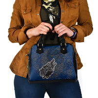 Viking Wolf and Valknut Shoulder Handbag Nordic Knotwork Rune Illustration