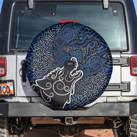 Viking Wolf and Valknut Spare Tire Cover Nordic Knotwork Rune Illustration