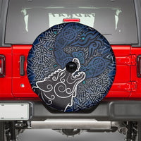 Viking Wolf and Valknut Spare Tire Cover Nordic Knotwork Rune Illustration