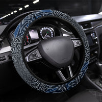 Viking Wolf and Valknut Steering Wheel Cover Nordic Knotwork Rune Illustration