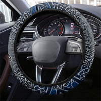 Viking Wolf and Valknut Steering Wheel Cover Nordic Knotwork Rune Illustration