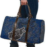 Viking Wolf and Valknut Travel Bag Nordic Knotwork Rune Illustration