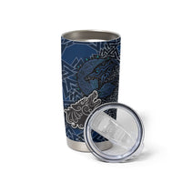 Viking Wolf and Valknut Tumbler Cup Nordic Knotwork Rune Illustration