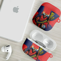 Spain Football 2026 Champions AirPods Case Bull Mascot Illustration In Spanish National Colors Comic Style