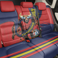 Spain Football 2026 Champions Back Car Seat Cover Bull Mascot Illustration In Spanish National Colors Comic Style