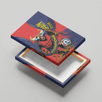 Spain Football 2026 Champions Canvas Wall Art Bull Mascot Illustration In Spanish National Colors Comic Style