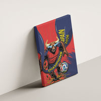 Spain Football 2026 Champions Canvas Wall Art Bull Mascot Illustration In Spanish National Colors Comic Style