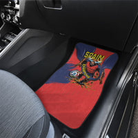 Spain Football 2026 Champions Car Mats Bull Mascot Illustration In Spanish National Colors Comic Style