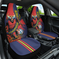 Spain Football 2026 Champions Car Seat Cover Bull Mascot Illustration In Spanish National Colors Comic Style