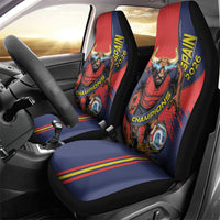 Spain Football 2026 Champions Car Seat Cover Bull Mascot Illustration In Spanish National Colors Comic Style