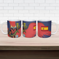 Spain Football 2026 Champions Ceramic Mug Bull Mascot Illustration In Spanish National Colors Comic Style