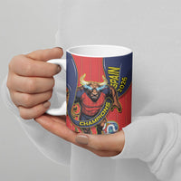 Spain Football 2026 Champions Ceramic Mug Bull Mascot Illustration In Spanish National Colors Comic Style