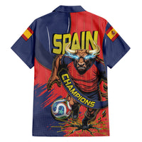Spain Football 2026 Champions Hawaiian Shirt Bull Mascot Illustration In Spanish National Colors Comic Style