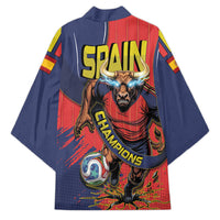 Spain Football 2026 Champions Kimono Bull Mascot Illustration In Spanish National Colors Comic Style