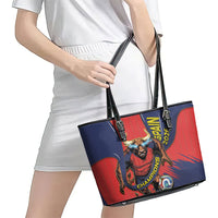 Spain Football 2026 Champions Leather Tote Bag Bull Mascot Illustration In Spanish National Colors Comic Style