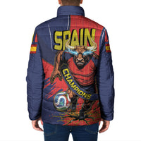 Spain Football 2026 Champions Padded Jacket Bull Mascot Illustration In Spanish National Colors Comic Style