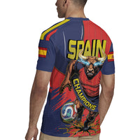 Spain Football 2026 Champions Rugby Jersey Bull Mascot Illustration In Spanish National Colors Comic Style