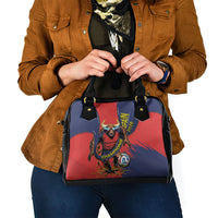 Spain Football 2026 Champions Shoulder Handbag Bull Mascot Illustration In Spanish National Colors Comic Style