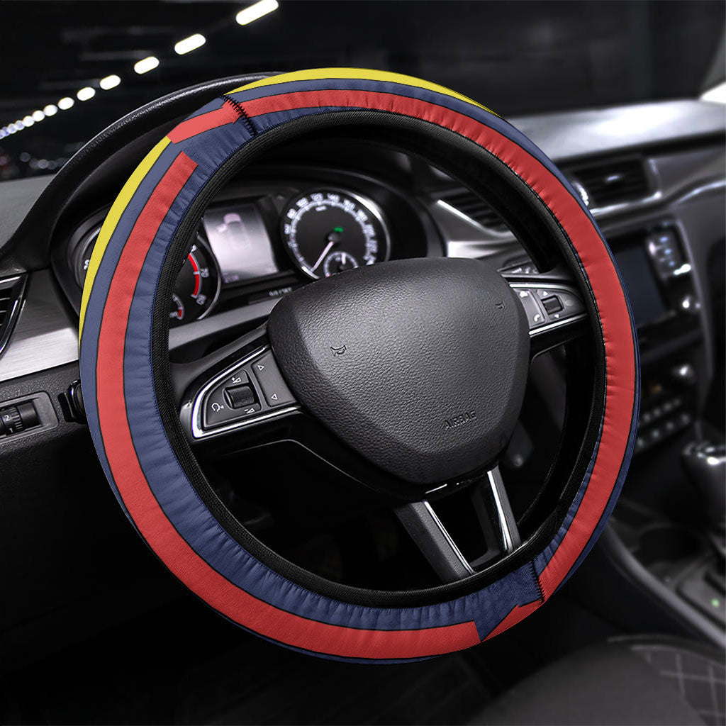 Spain Football 2026 Champions Steering Wheel Cover Bull Mascot Illustration In Spanish National Colors Comic Style