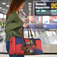 Spain Football 2026 Champions Travel Bag Bull Mascot Illustration In Spanish National Colors Comic Style
