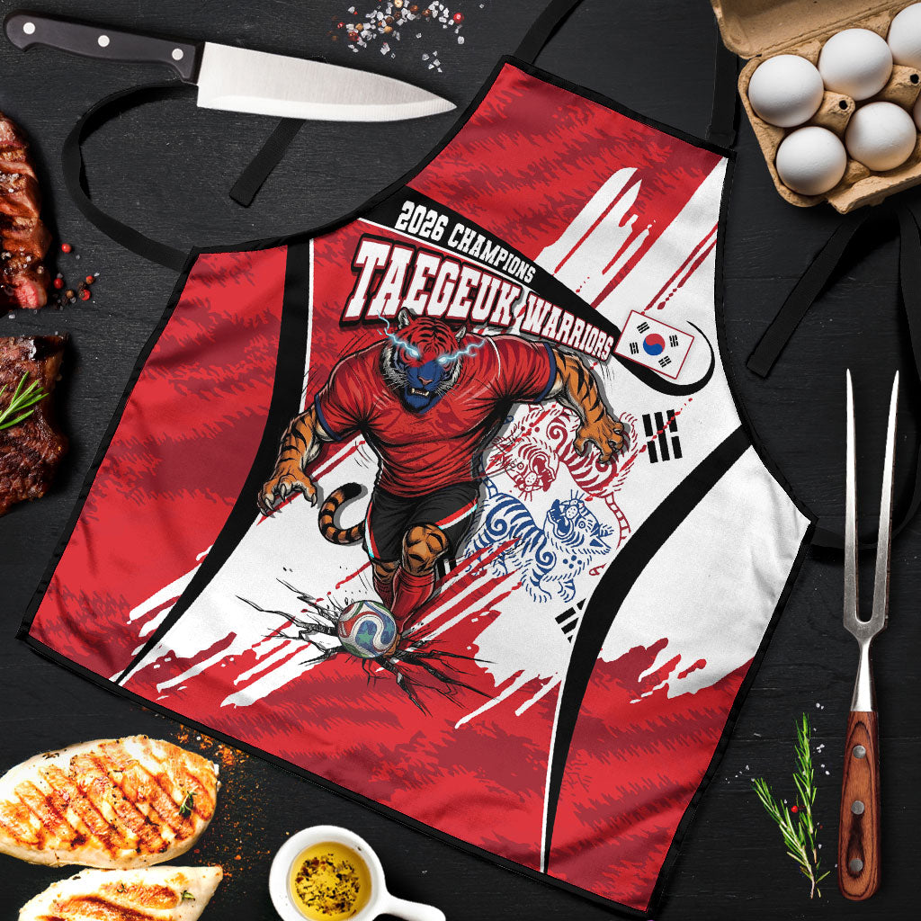 South Korea Football 2026 Champions Apron Taegeuk Warriors Tiger Mascot - Traditional Korean Art Style