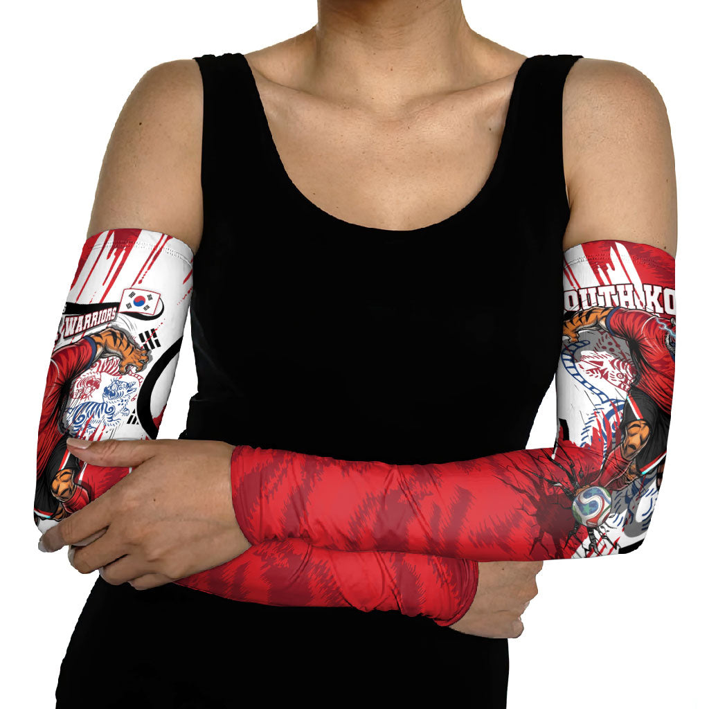 South Korea Football 2026 Champions Arm Sleeves Taegeuk Warriors Tiger Mascot - Traditional Korean Art Style