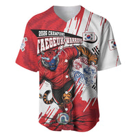 South Korea Football 2026 Champions Baseball Jersey Taegeuk Warriors Tiger Mascot - Traditional Korean Art Style