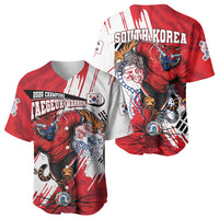 South Korea Football 2026 Champions Baseball Jersey Taegeuk Warriors Tiger Mascot - Traditional Korean Art Style