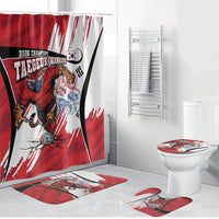 South Korea Football 2026 Champions Bathroom Set Taegeuk Warriors Tiger Mascot - Traditional Korean Art Style