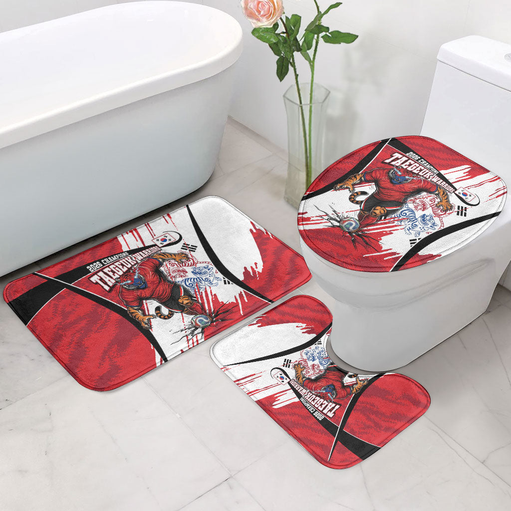 South Korea Football 2026 Champions Bathroom Set Taegeuk Warriors Tiger Mascot - Traditional Korean Art Style