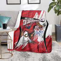 South Korea Football 2026 Champions Blanket Taegeuk Warriors Tiger Mascot - Traditional Korean Art Style