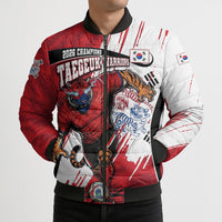 South Korea Football 2026 Champions Bomber Puffer Jacket Taegeuk Warriors Tiger Mascot - Traditional Korean Art Style