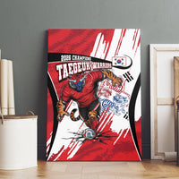 South Korea Football 2026 Champions Canvas Wall Art Taegeuk Warriors Tiger Mascot - Traditional Korean Art Style