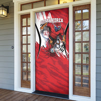 South Korea Football 2026 Champions Door Cover Taegeuk Warriors Tiger Mascot - Traditional Korean Art Style