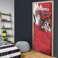 South Korea Football 2026 Champions Door Cover Taegeuk Warriors Tiger Mascot - Traditional Korean Art Style