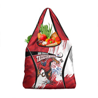 South Korea Football 2026 Champions Grocery Bag Taegeuk Warriors Tiger Mascot - Traditional Korean Art Style