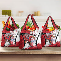 South Korea Football 2026 Champions Grocery Bag Taegeuk Warriors Tiger Mascot - Traditional Korean Art Style