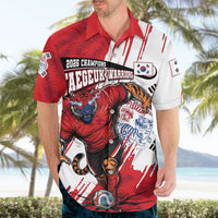South Korea Football 2026 Champions Hawaiian Shirt Taegeuk Warriors Tiger Mascot - Traditional Korean Art Style