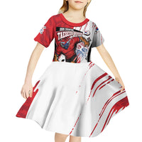 South Korea Football 2026 Champions Kid Short Sleeve Dress Taegeuk Warriors Tiger Mascot - Traditional Korean Art Style