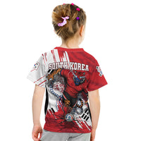 South Korea Football 2026 Champions Kid T Shirt Taegeuk Warriors Tiger Mascot - Traditional Korean Art Style