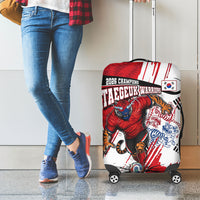 South Korea Football 2026 Champions Luggage Cover Taegeuk Warriors Tiger Mascot - Traditional Korean Art Style