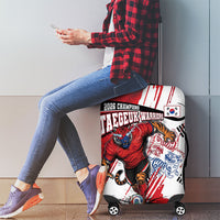 South Korea Football 2026 Champions Luggage Cover Taegeuk Warriors Tiger Mascot - Traditional Korean Art Style